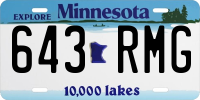MN license plate 643RMG