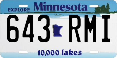 MN license plate 643RMI