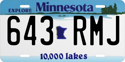 MN license plate 643RMJ