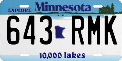 MN license plate 643RMK