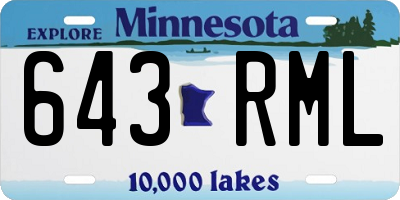 MN license plate 643RML