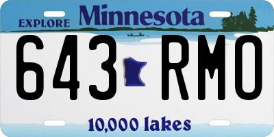 MN license plate 643RMO