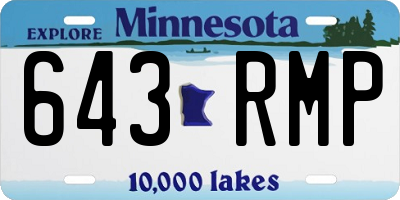MN license plate 643RMP