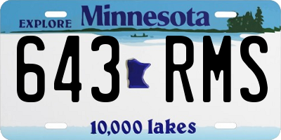 MN license plate 643RMS