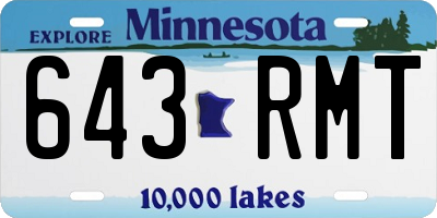 MN license plate 643RMT