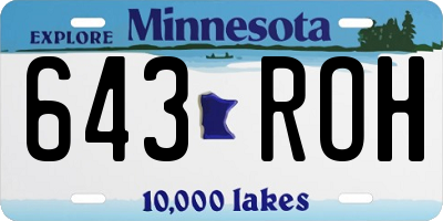 MN license plate 643ROH