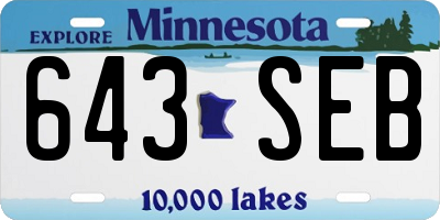 MN license plate 643SEB