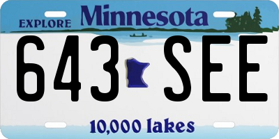 MN license plate 643SEE