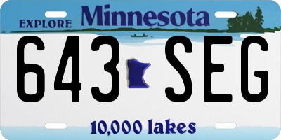 MN license plate 643SEG