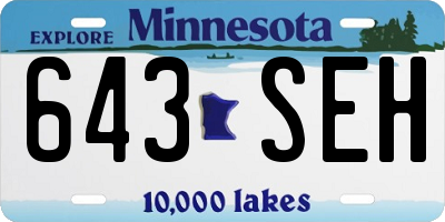 MN license plate 643SEH