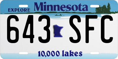 MN license plate 643SFC