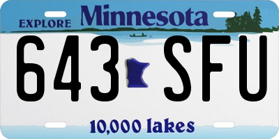 MN license plate 643SFU