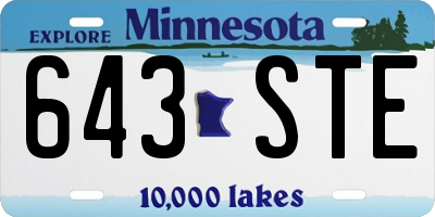 MN license plate 643STE