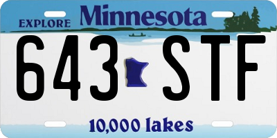 MN license plate 643STF