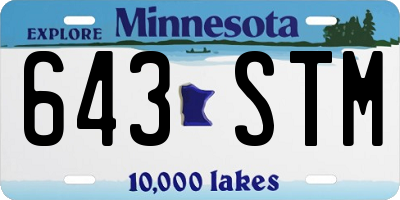 MN license plate 643STM