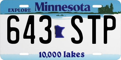 MN license plate 643STP