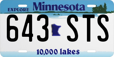 MN license plate 643STS