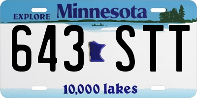 MN license plate 643STT