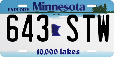 MN license plate 643STW