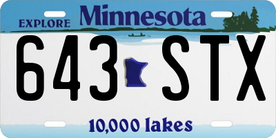 MN license plate 643STX
