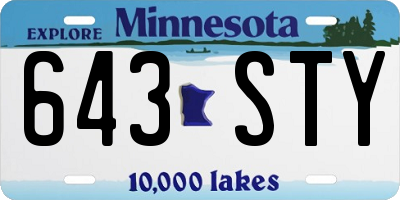 MN license plate 643STY