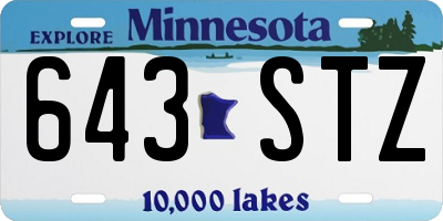 MN license plate 643STZ