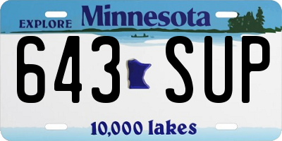 MN license plate 643SUP