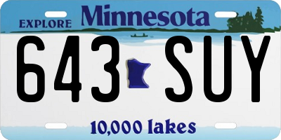 MN license plate 643SUY