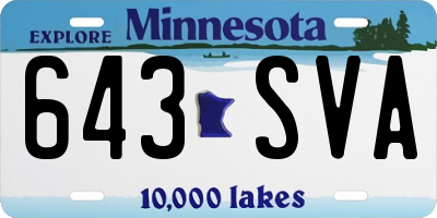 MN license plate 643SVA
