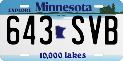 MN license plate 643SVB