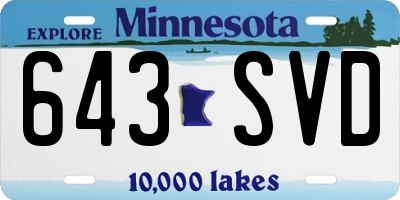 MN license plate 643SVD