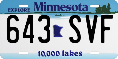 MN license plate 643SVF