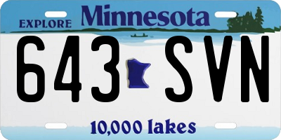 MN license plate 643SVN