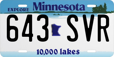 MN license plate 643SVR