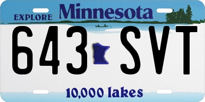 MN license plate 643SVT