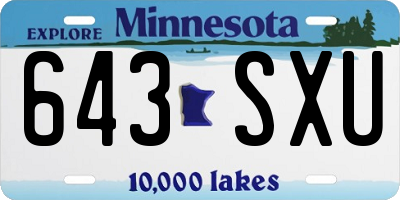 MN license plate 643SXU