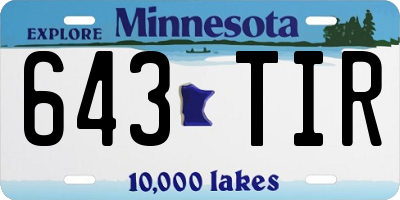 MN license plate 643TIR