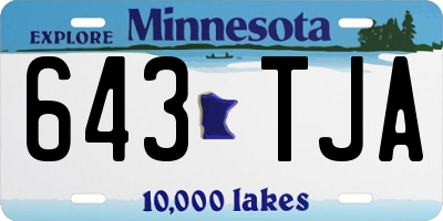 MN license plate 643TJA