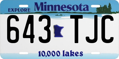 MN license plate 643TJC