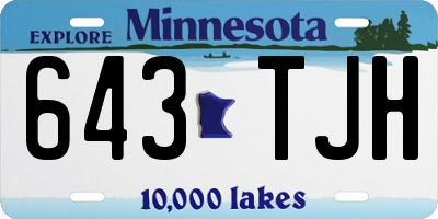 MN license plate 643TJH