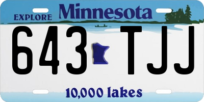 MN license plate 643TJJ