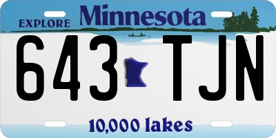 MN license plate 643TJN