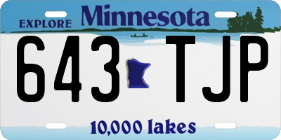 MN license plate 643TJP