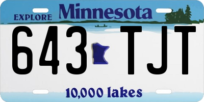 MN license plate 643TJT
