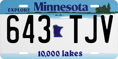 MN license plate 643TJV