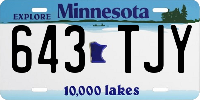 MN license plate 643TJY