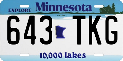 MN license plate 643TKG