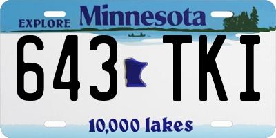 MN license plate 643TKI