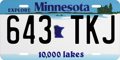 MN license plate 643TKJ