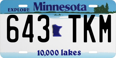 MN license plate 643TKM